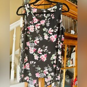 Express Black Floral Blouse